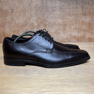 Boss Hugo Boss Men Size 9 Shoes Brown Leather Derby Oxford Square Toe Dress